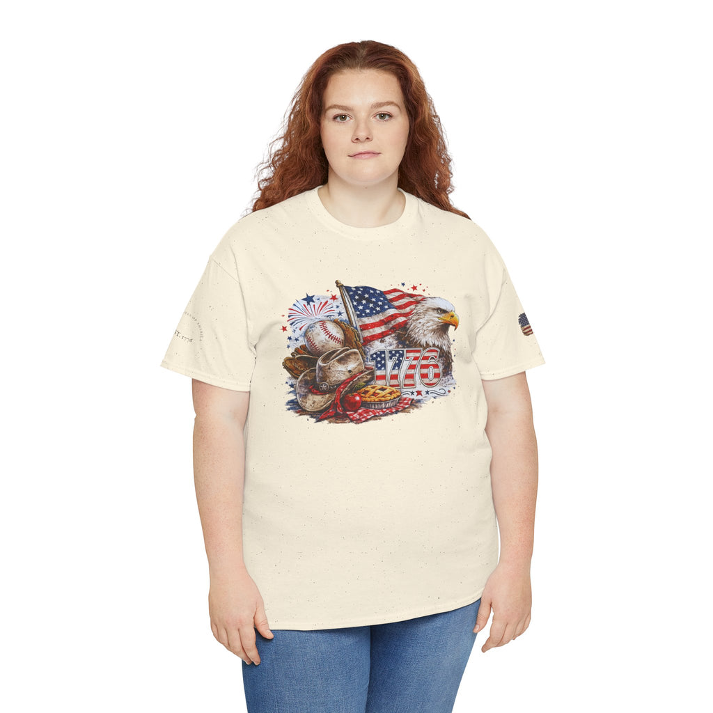 Patriotic Eagle American Flag T-Shirt — USA 1776 Military Tribute Tee