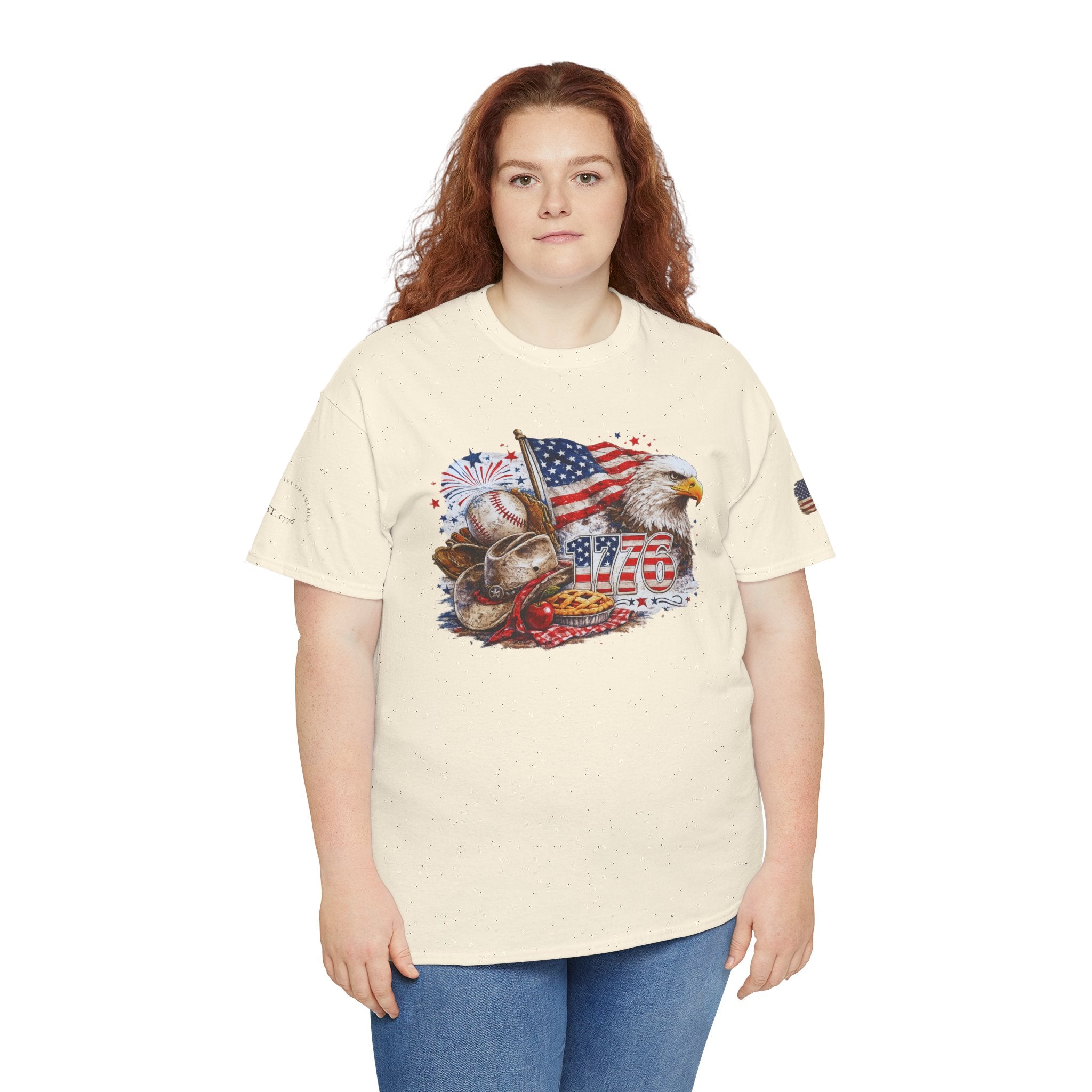 Patriotic Eagle American Flag T-Shirt — USA 1776 Military Tribute Tee