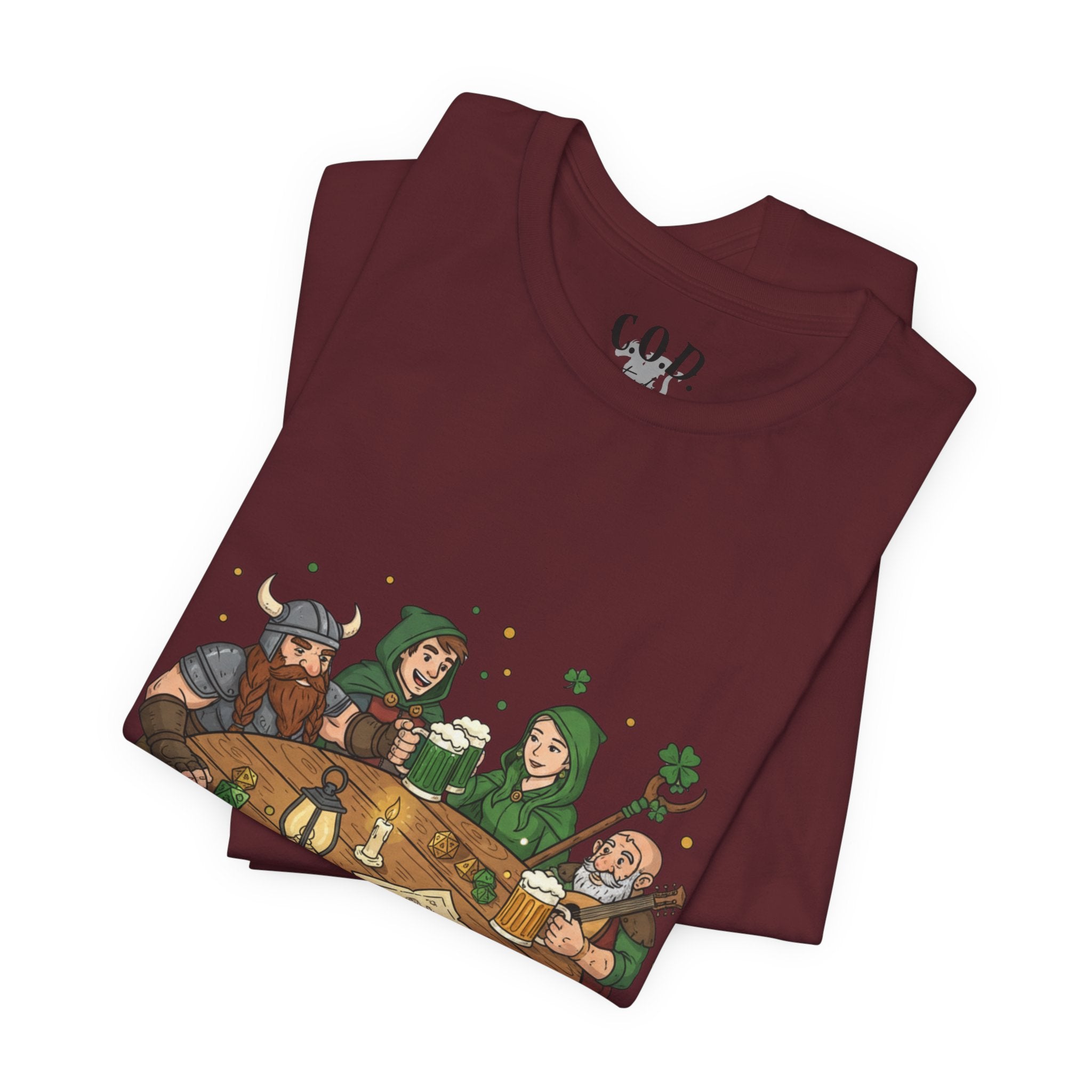 D&D Party at Tavern Table T-Shirt | St. Patrick's Day - Fantasy RPG Dice Roleplay Tee