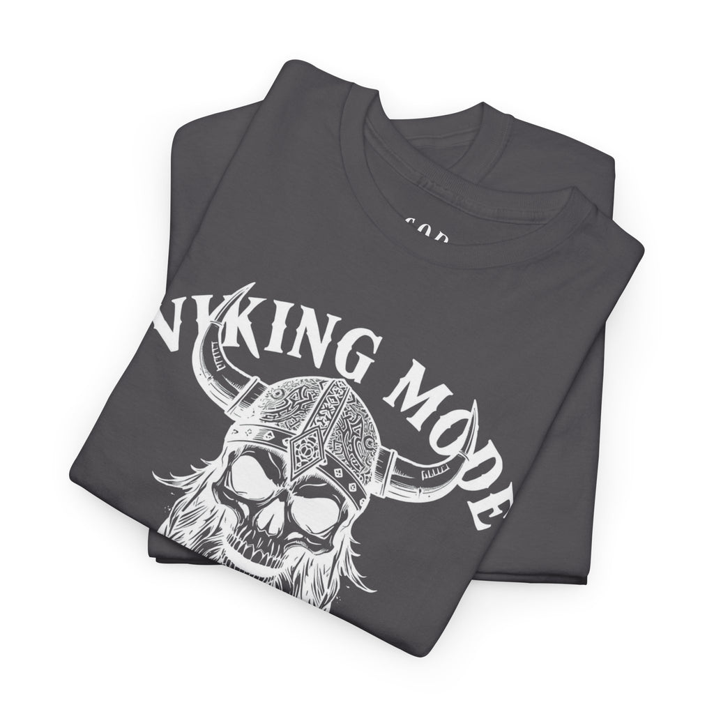 Viking Mode Skull Viking T-shirt | Norse Helmet Skull Graphic Tee