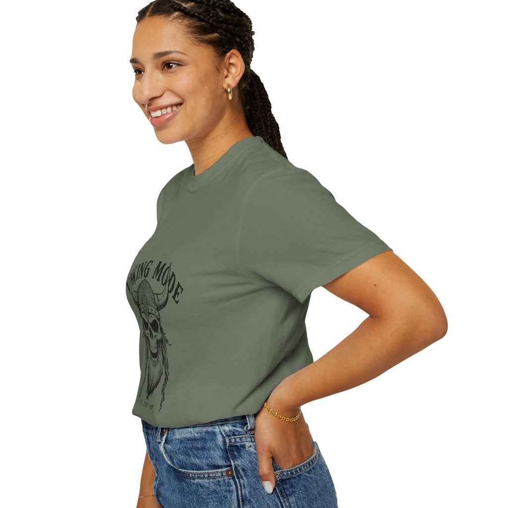 Viking Mode Skull Viking T-shirt | Norse Helmet Skull Graphic Tee