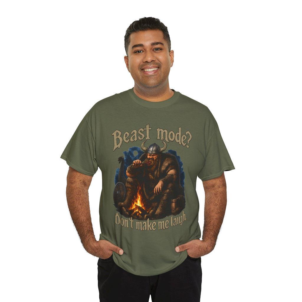 Viking Campfire T-Shirt — "Beast mode? Don’t make me laugh" Graphic Tee