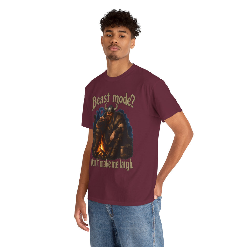 Viking Campfire T-Shirt — "Beast mode? Don’t make me laugh" Graphic Tee