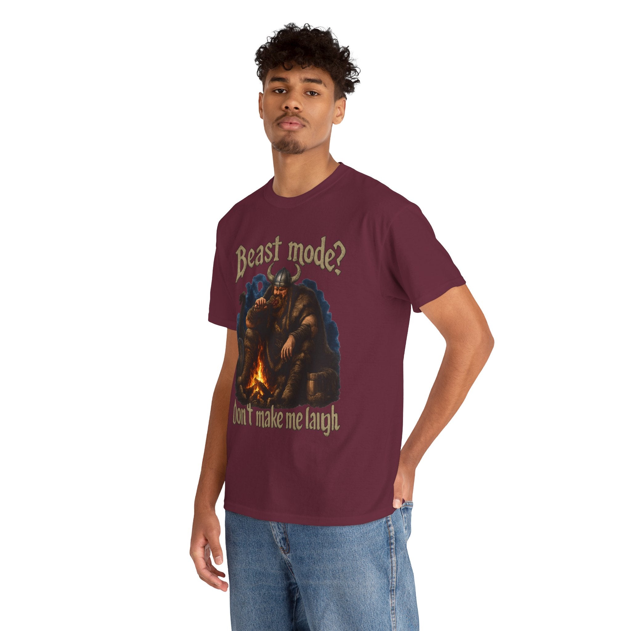 Viking Campfire T-Shirt — "Beast mode? Don’t make me laugh" Graphic Tee