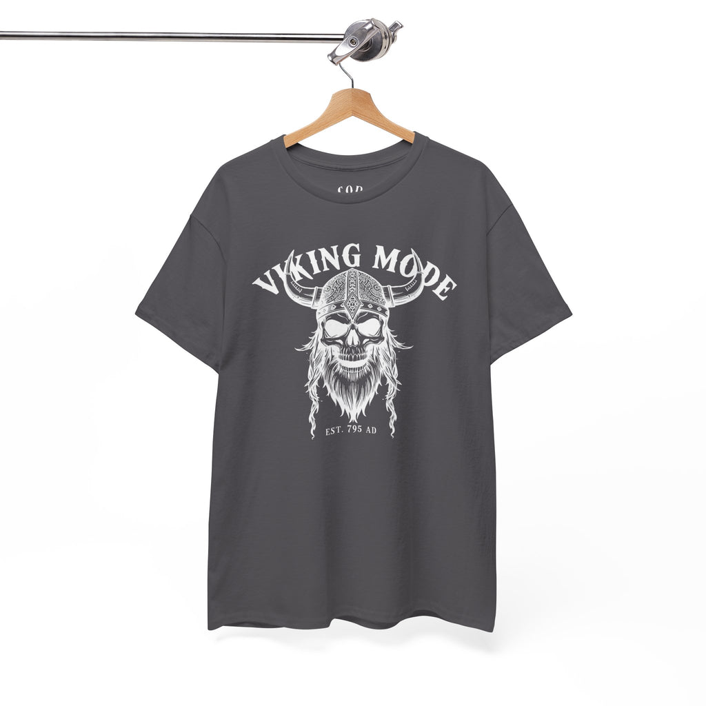 Viking Mode Skull Viking T-shirt | Norse Helmet Skull Graphic Tee