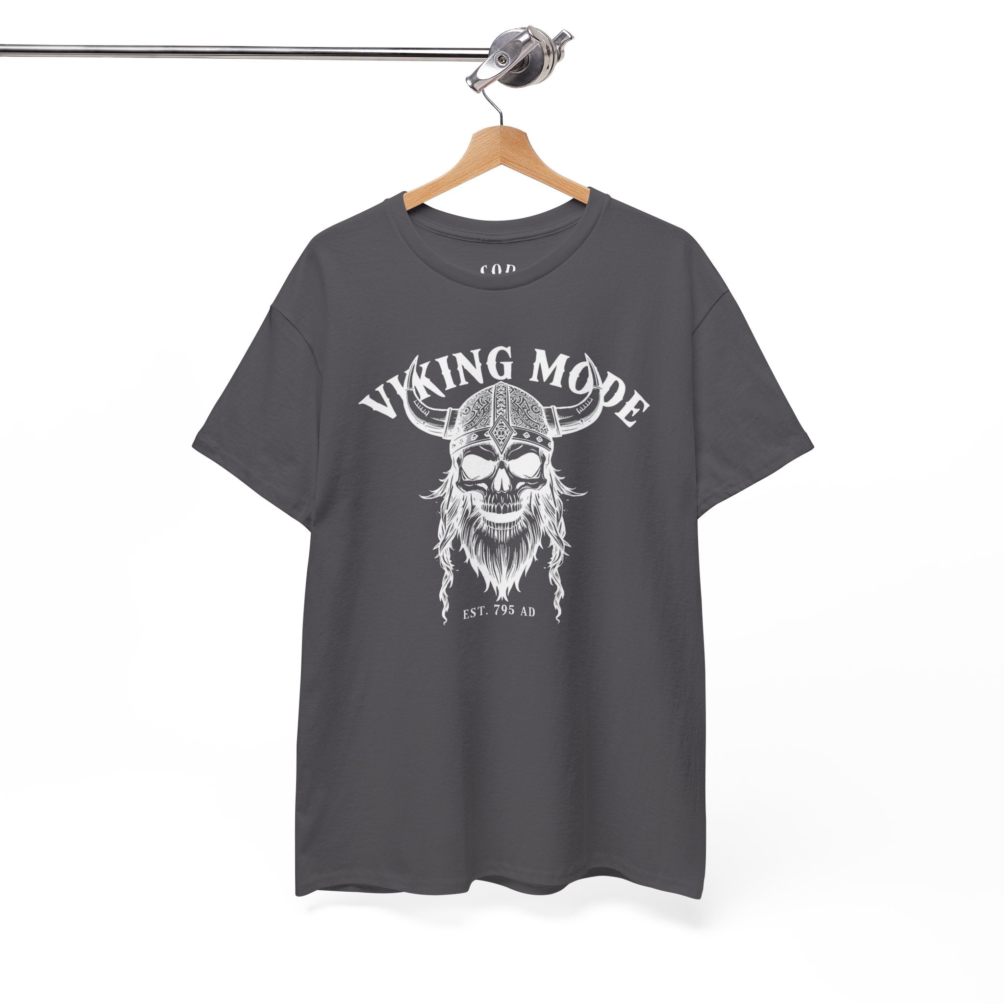 Viking Mode Skull Viking T-shirt | Norse Helmet Skull Graphic Tee