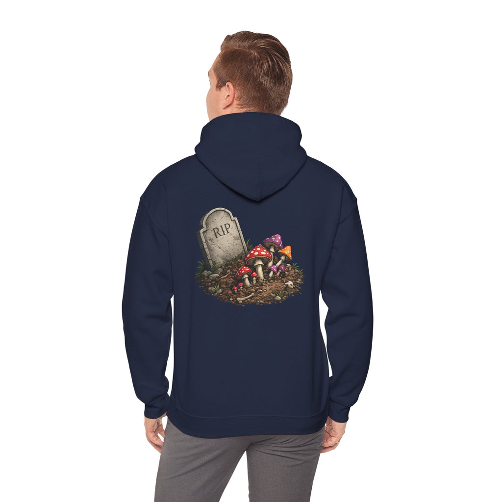 Mushroom Skull Hoodie — Gothic Mushroom Graveyard RIP Pullover