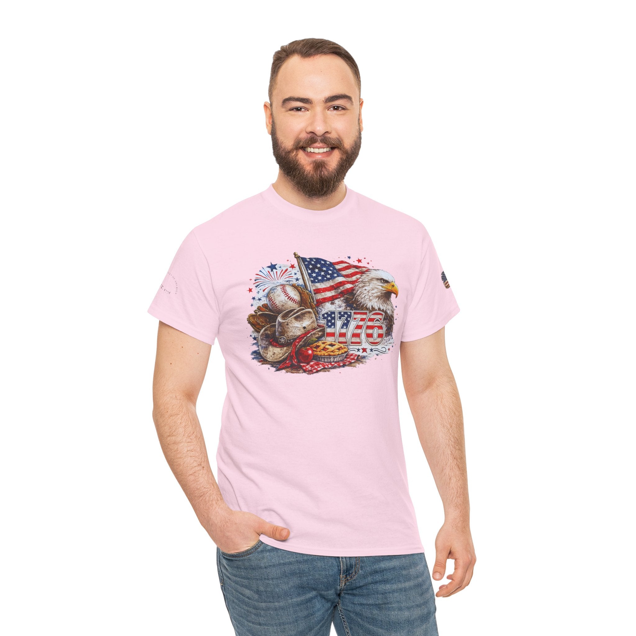 Patriotic Eagle American Flag T-Shirt — USA 1776 Military Tribute Tee