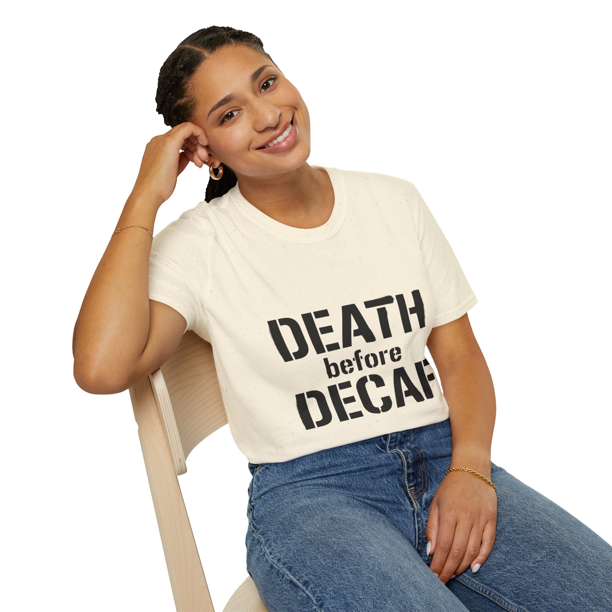 Death Before Decaf T-Shirt — Funny Coffee Lover Tee