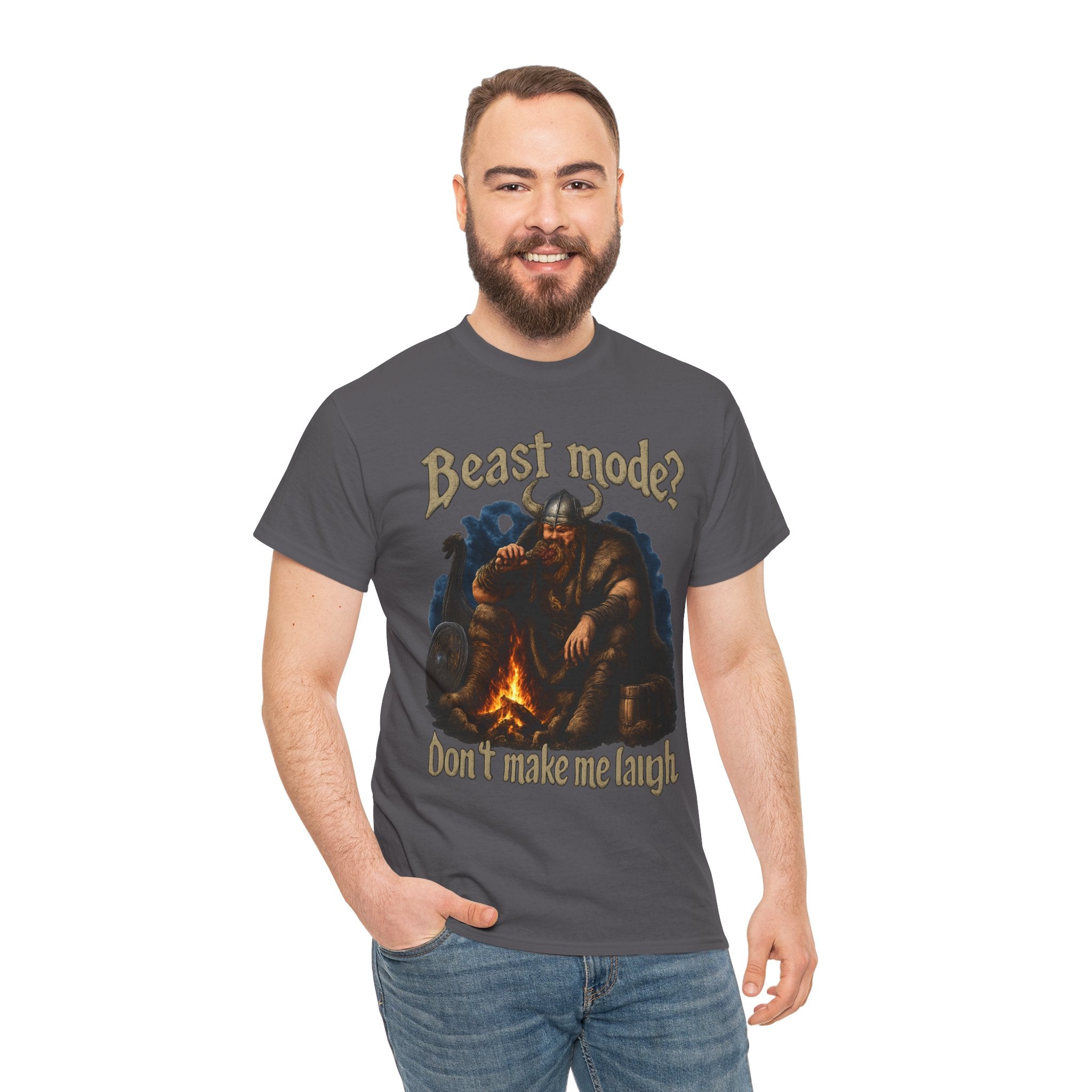 Viking Campfire T-Shirt — "Beast mode? Don’t make me laugh" Graphic Tee