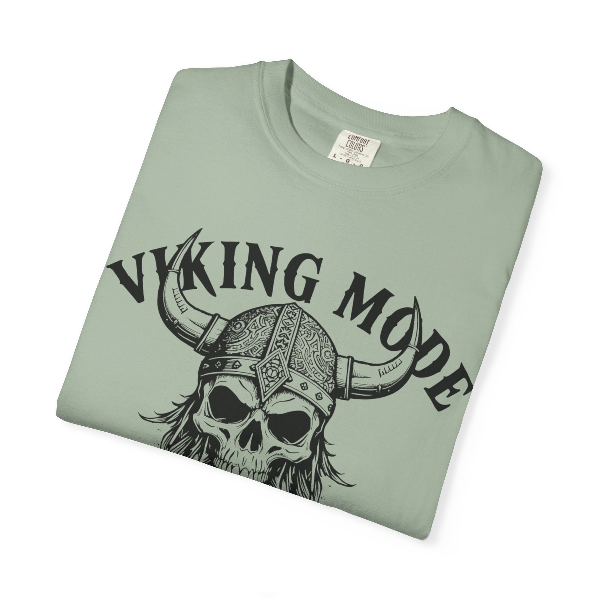 Viking Mode T-Shirt — Skull Viking Helmet Graphic Tee
