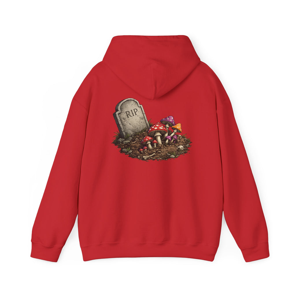 Mushroom Skull Hoodie — Gothic Mushroom Graveyard RIP Pullover