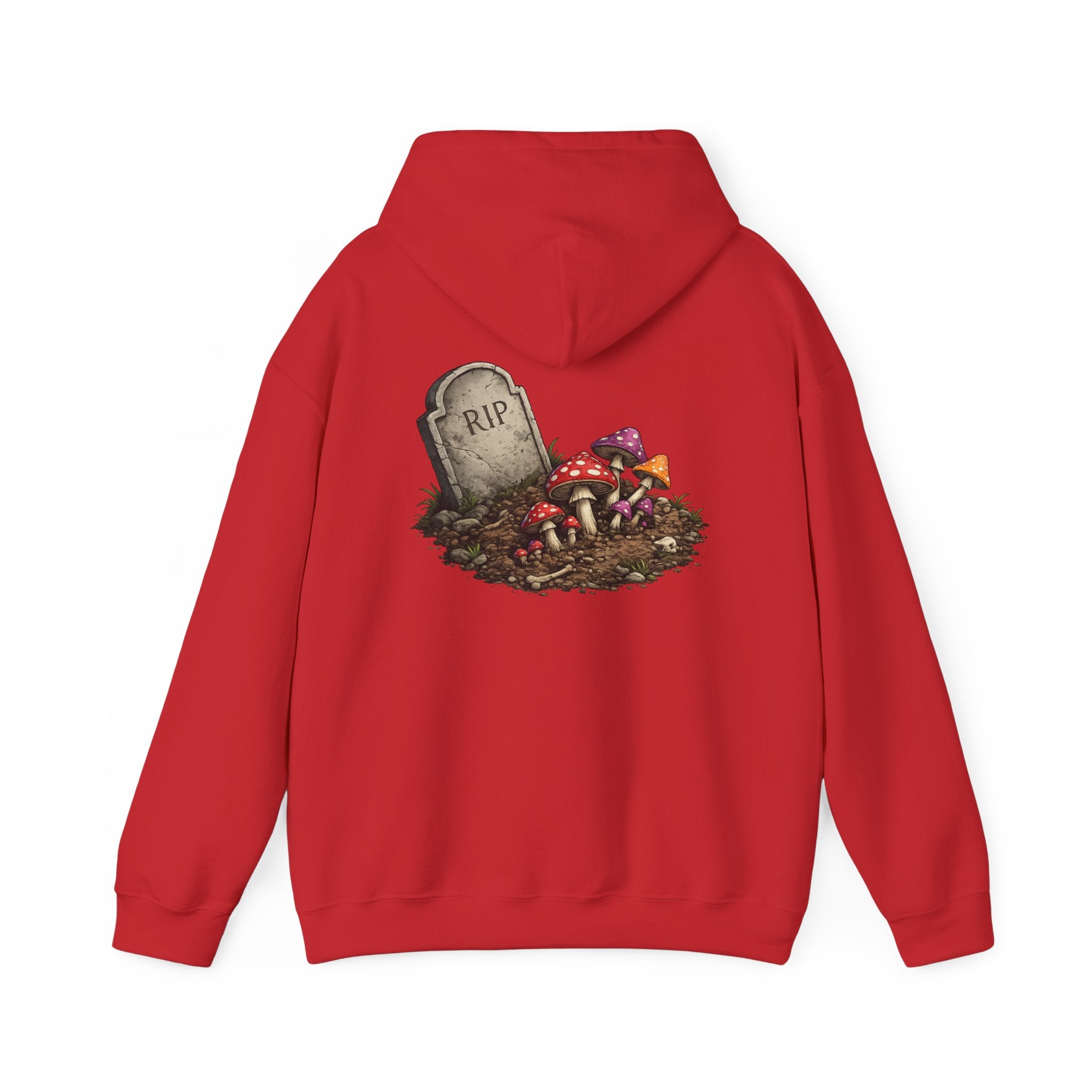 Mushroom Skull Hoodie — Gothic Mushroom Graveyard RIP Pullover