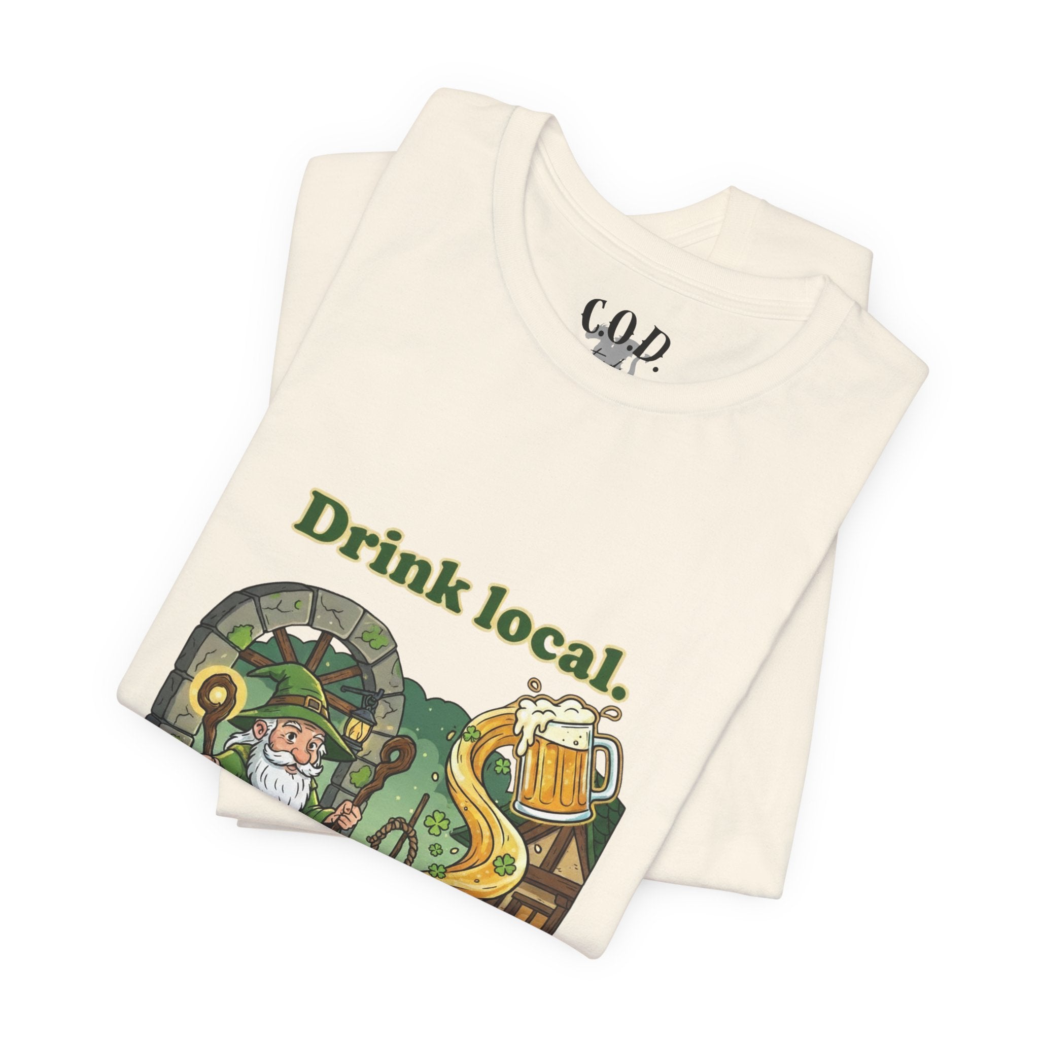 Drink local, Drink well T-Shirt | St. Patrick's Day Wizard beer design