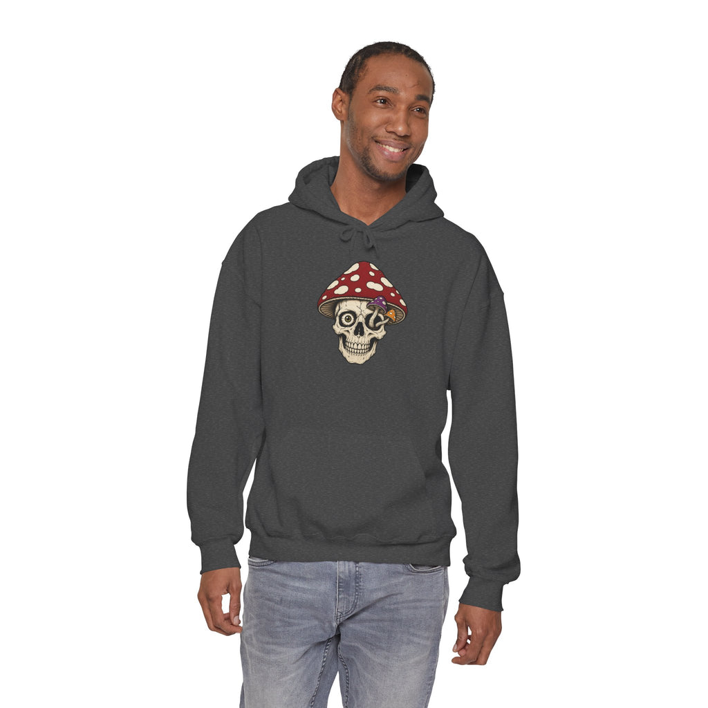 Mushroom Skull Hoodie — Gothic Mushroom Graveyard RIP Pullover