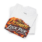 T-Shirt — "Ultimate Lock Pick" Fiery Logo Graphic Tee