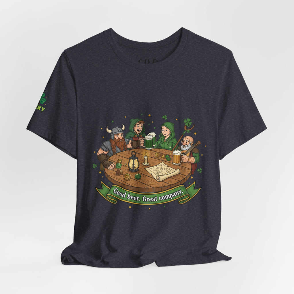 D&D Party at Tavern Table T-Shirt | St. Patrick's Day - Fantasy RPG Dice Roleplay Tee