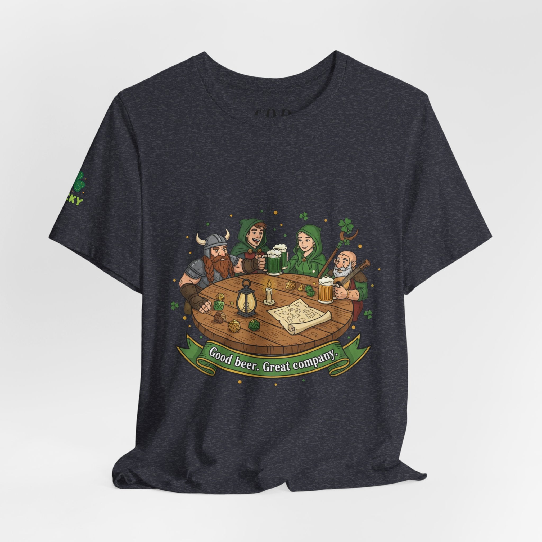 D&D Party at Tavern Table T-Shirt | St. Patrick's Day - Fantasy RPG Dice Roleplay Tee