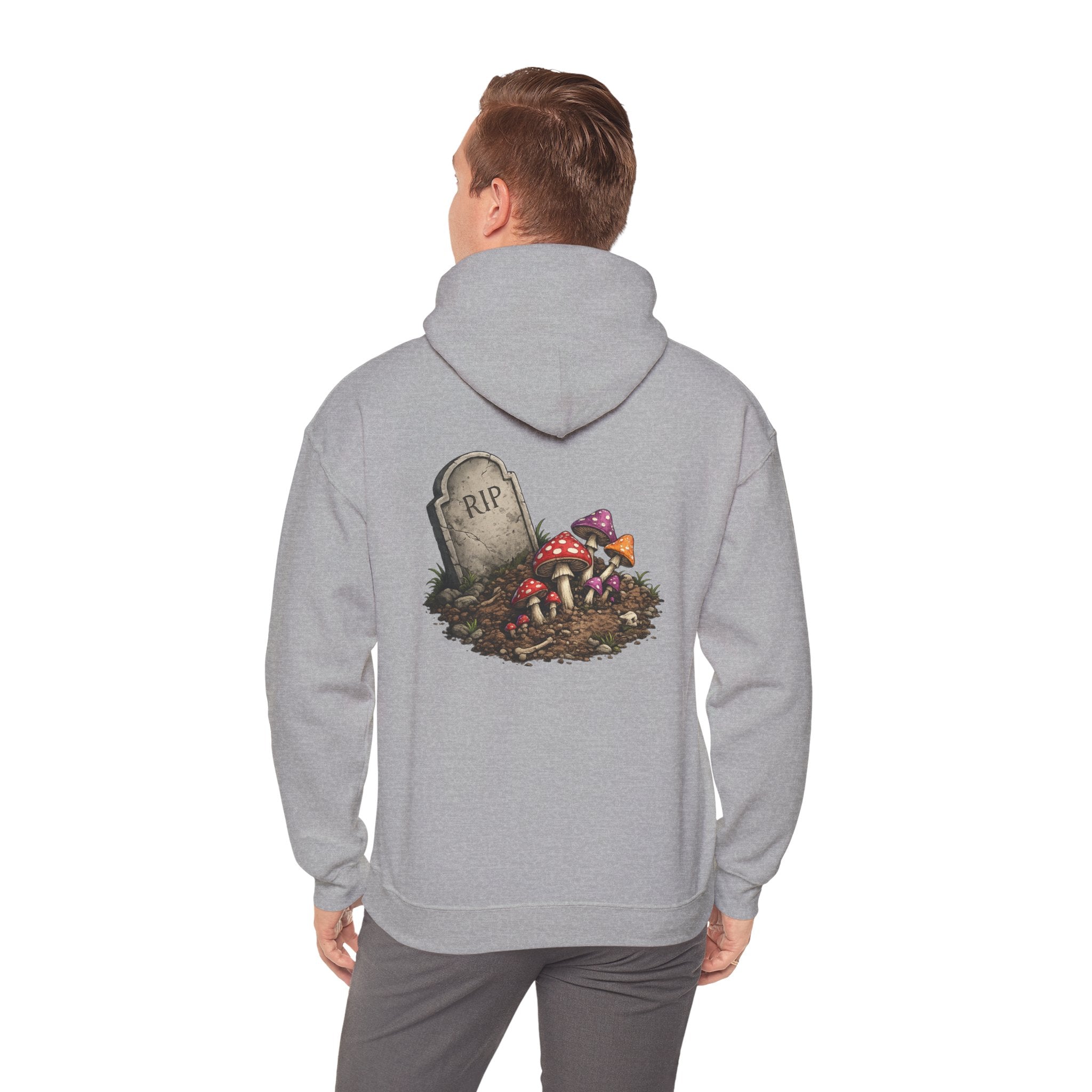 Mushroom Skull Hoodie — Gothic Mushroom Graveyard RIP Pullover