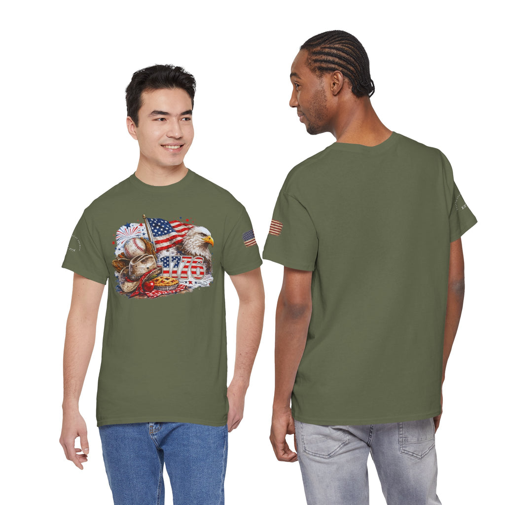 Patriotic Eagle American Flag T-Shirt — USA 1776 Military Tribute Tee
