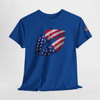 American Flag Kiss T‑Shirt – Patriotic USA Lip Print Tee for 4th of July
