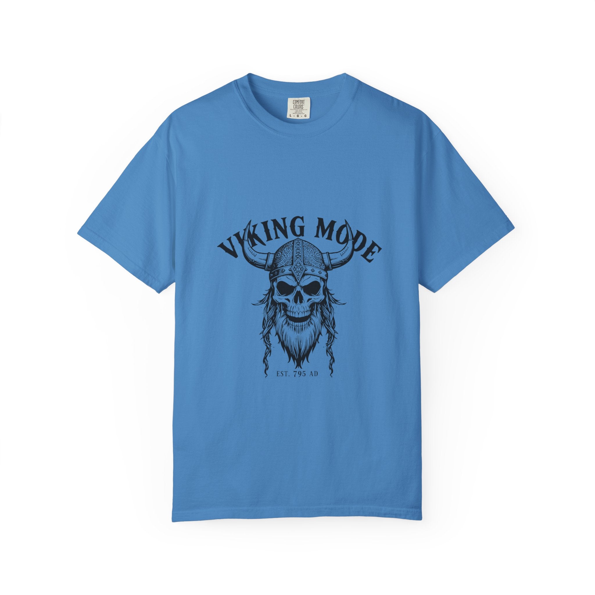 Viking Mode Skull Viking T-shirt | Norse Helmet Skull Graphic Tee