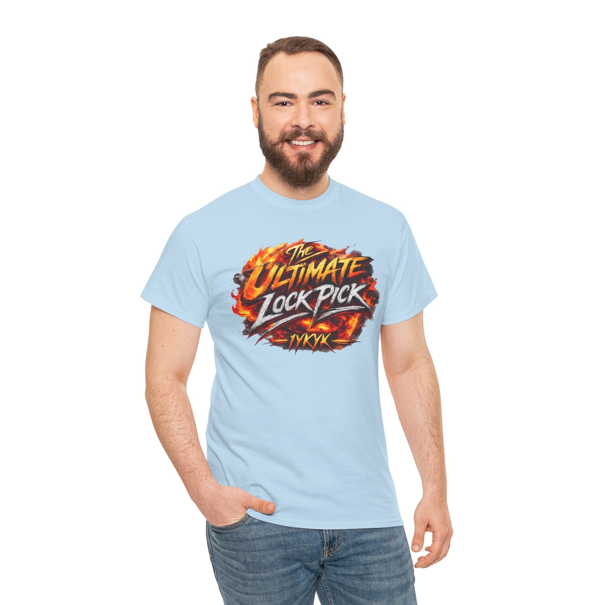 T-Shirt — "Ultimate Lock Pick" Fiery Logo Graphic Tee