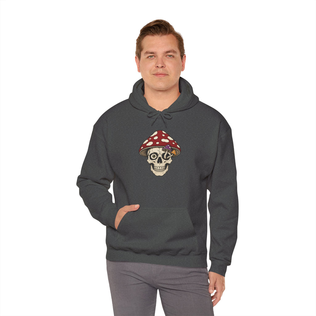 Mushroom Skull Hoodie — Gothic Mushroom Graveyard RIP Pullover