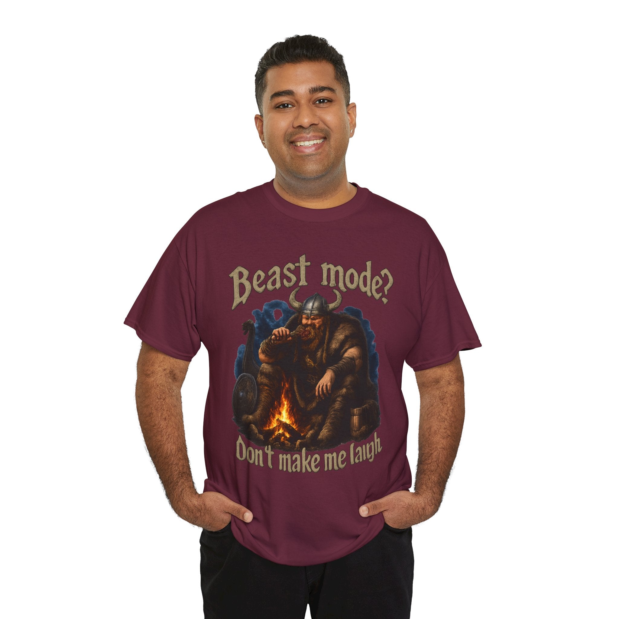 Viking Campfire T-Shirt — "Beast mode? Don’t make me laugh" Graphic Tee
