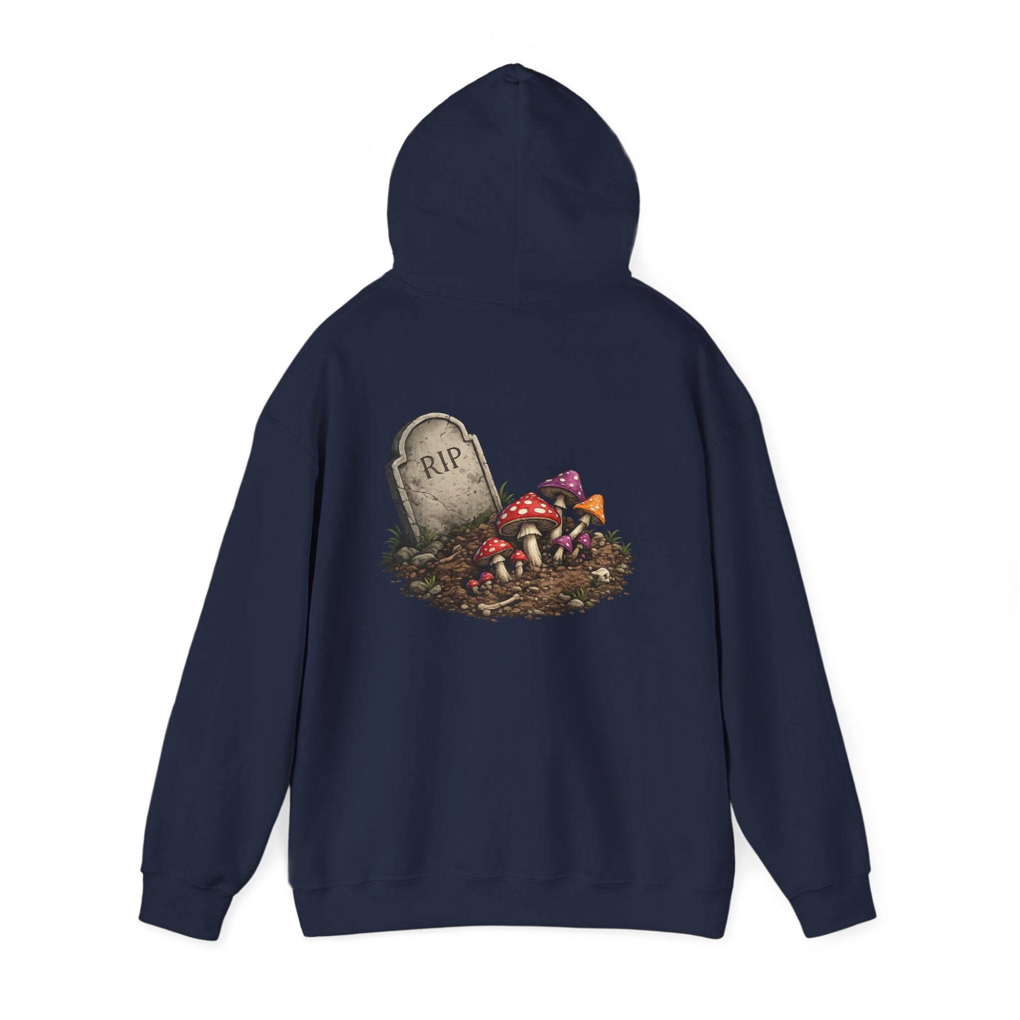 Mushroom Skull Hoodie — Gothic Mushroom Graveyard RIP Pullover