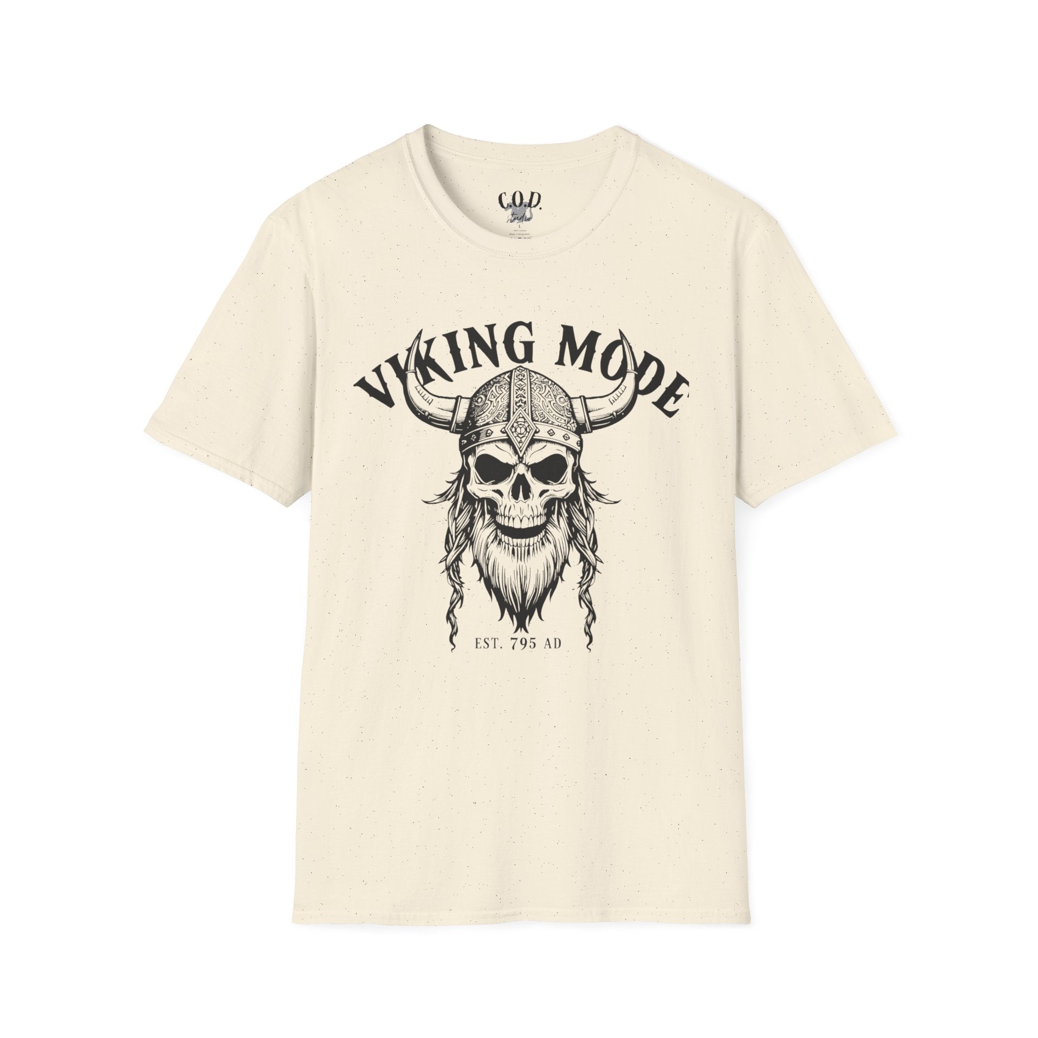 Viking Mode T-Shirt — Skull Horned Helmet Graphic