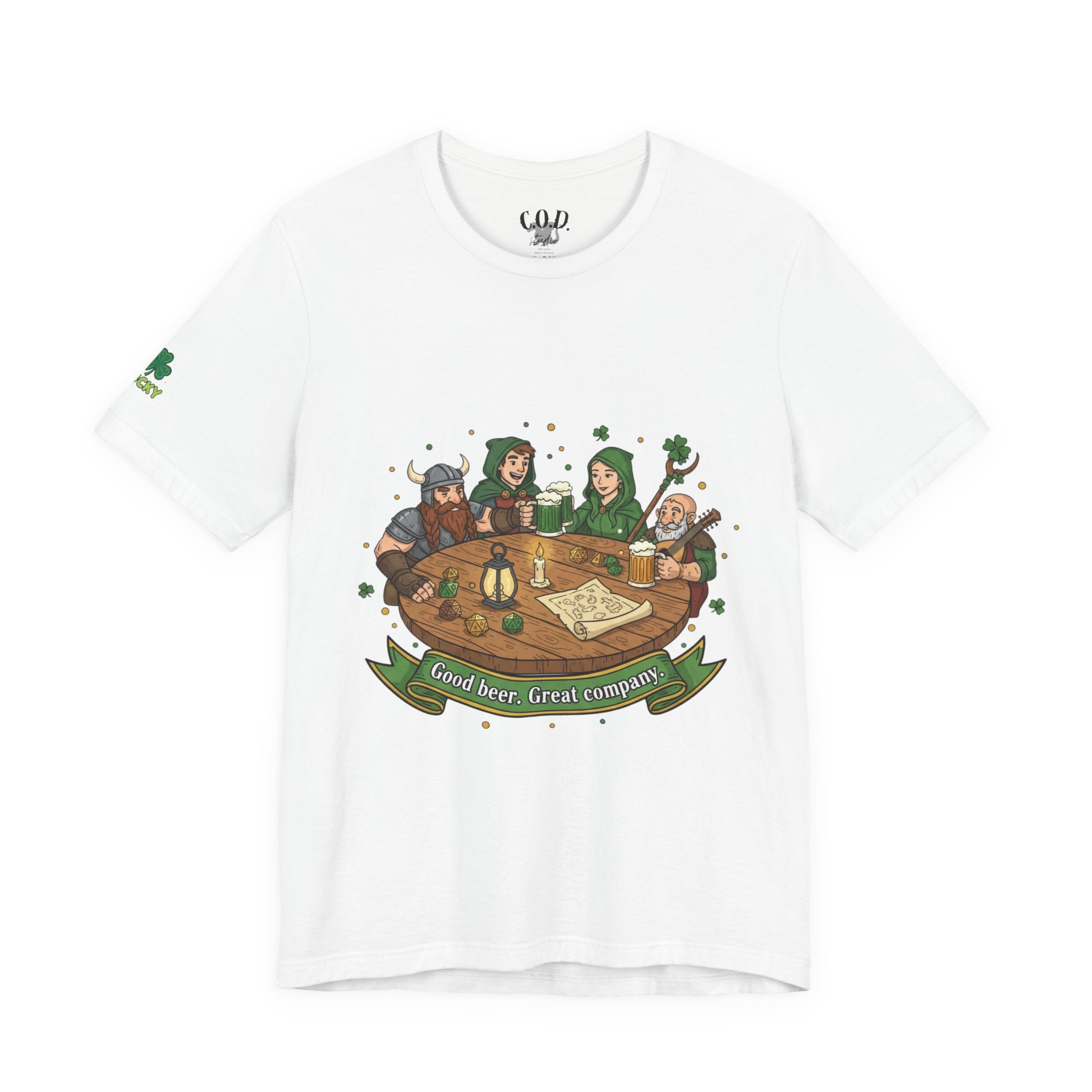 D&D Party at Tavern Table T-Shirt | St. Patrick's Day - Fantasy RPG Dice Roleplay Tee