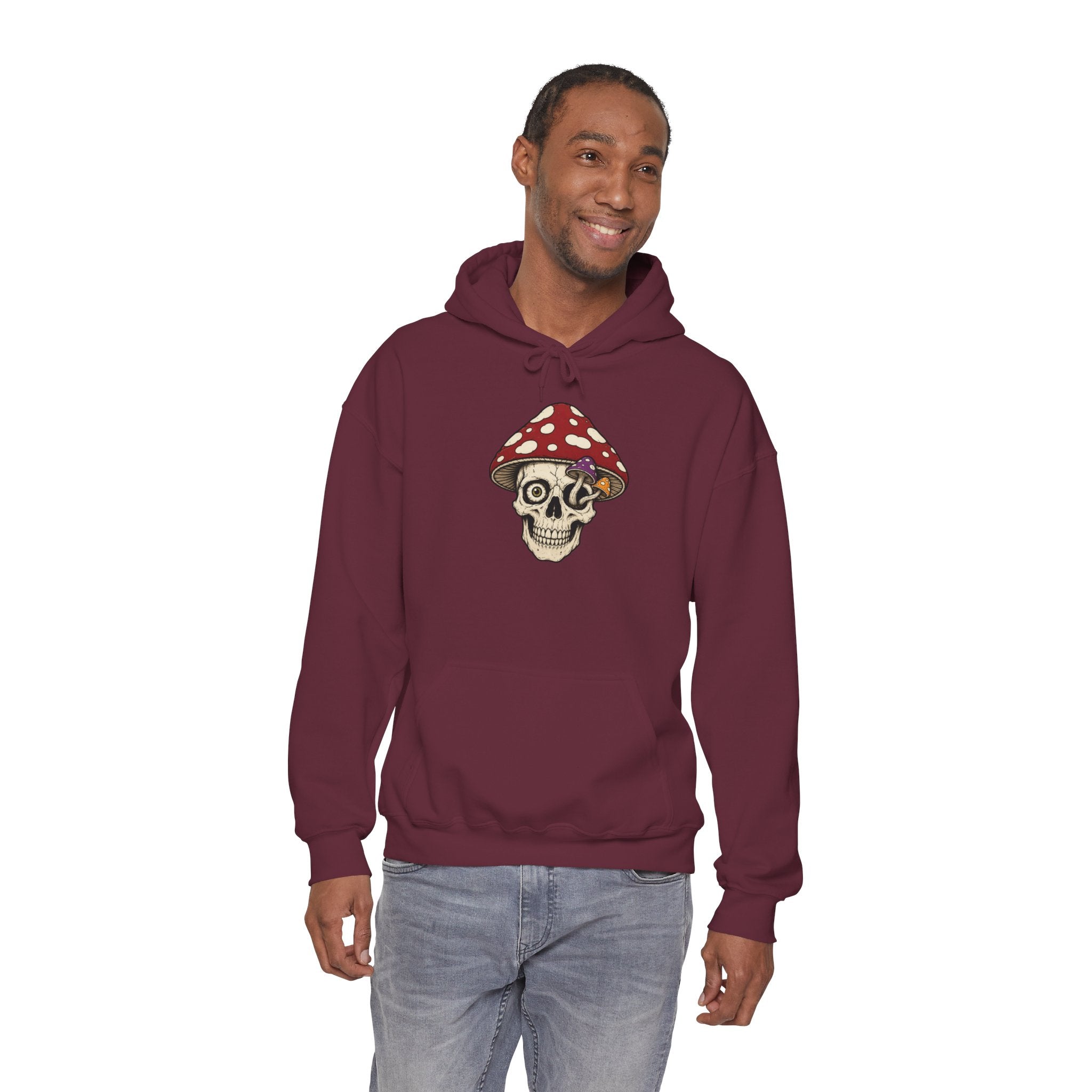 Mushroom Skull Hoodie — Gothic Mushroom Graveyard RIP Pullover
