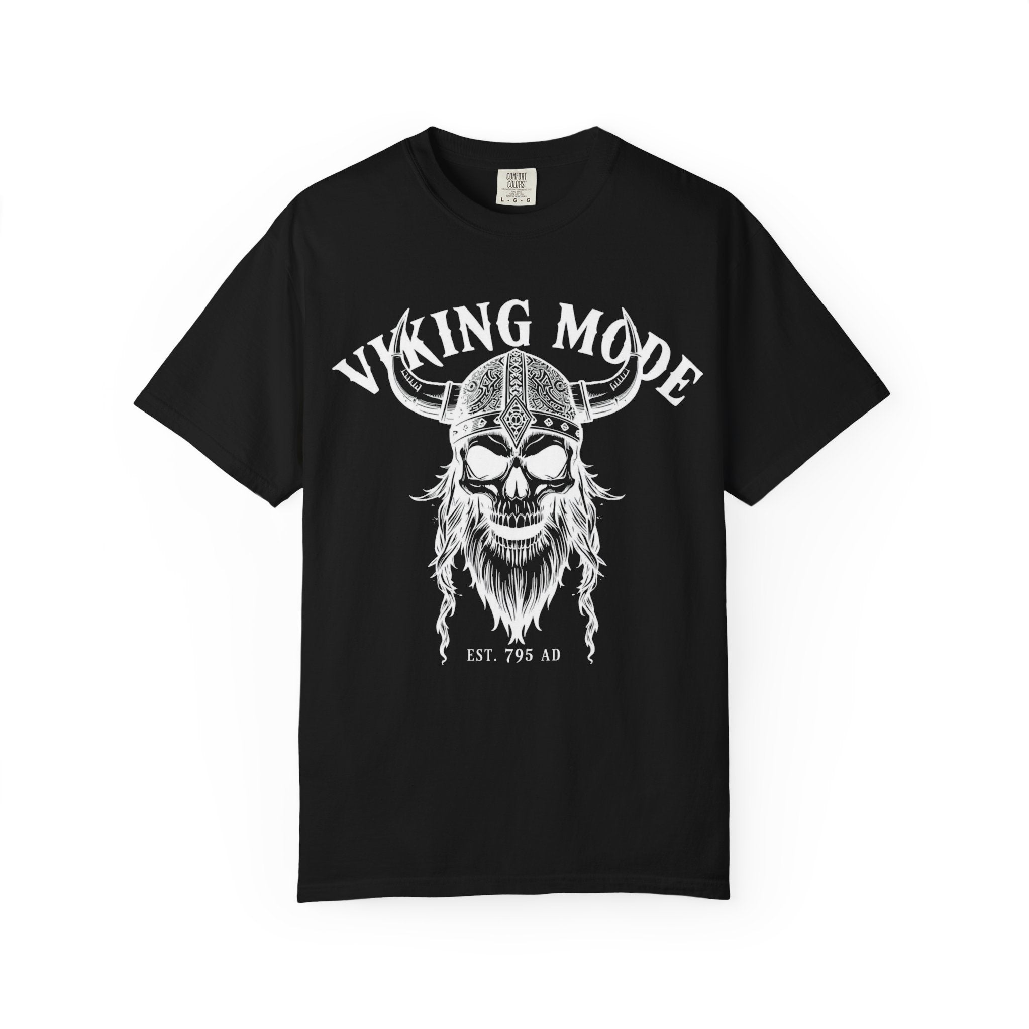Viking Mode T-Shirt — Skull Viking Helmet Graphic Tee