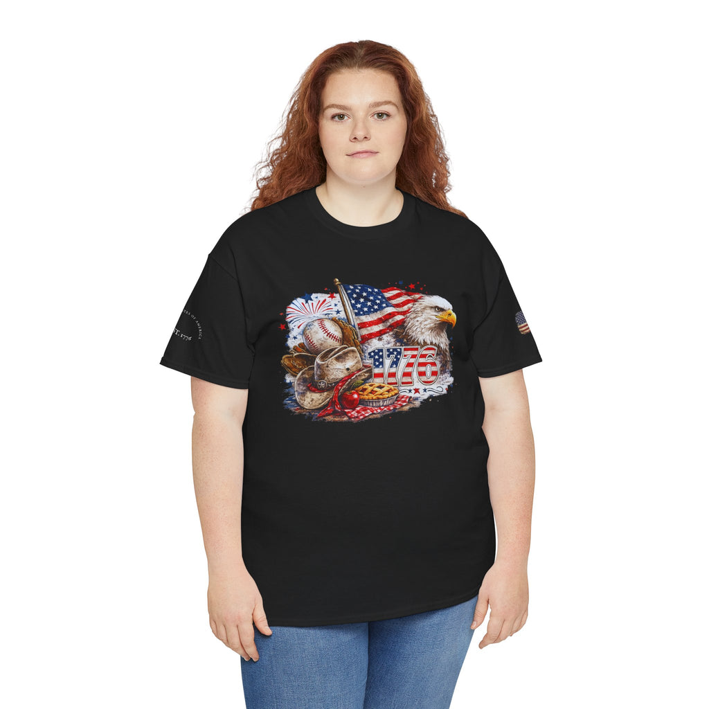 Patriotic Eagle American Flag T-Shirt — USA 1776 Military Tribute Tee