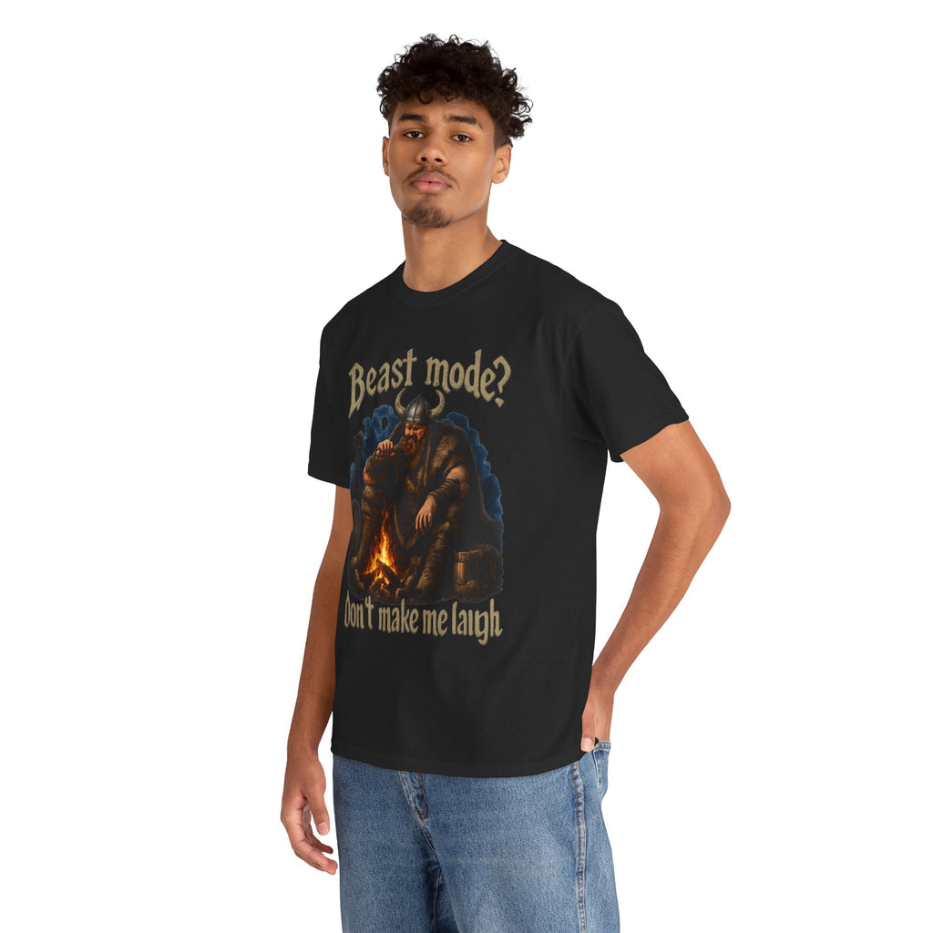 Viking Campfire T-Shirt — "Beast mode? Don’t make me laugh" Graphic Tee