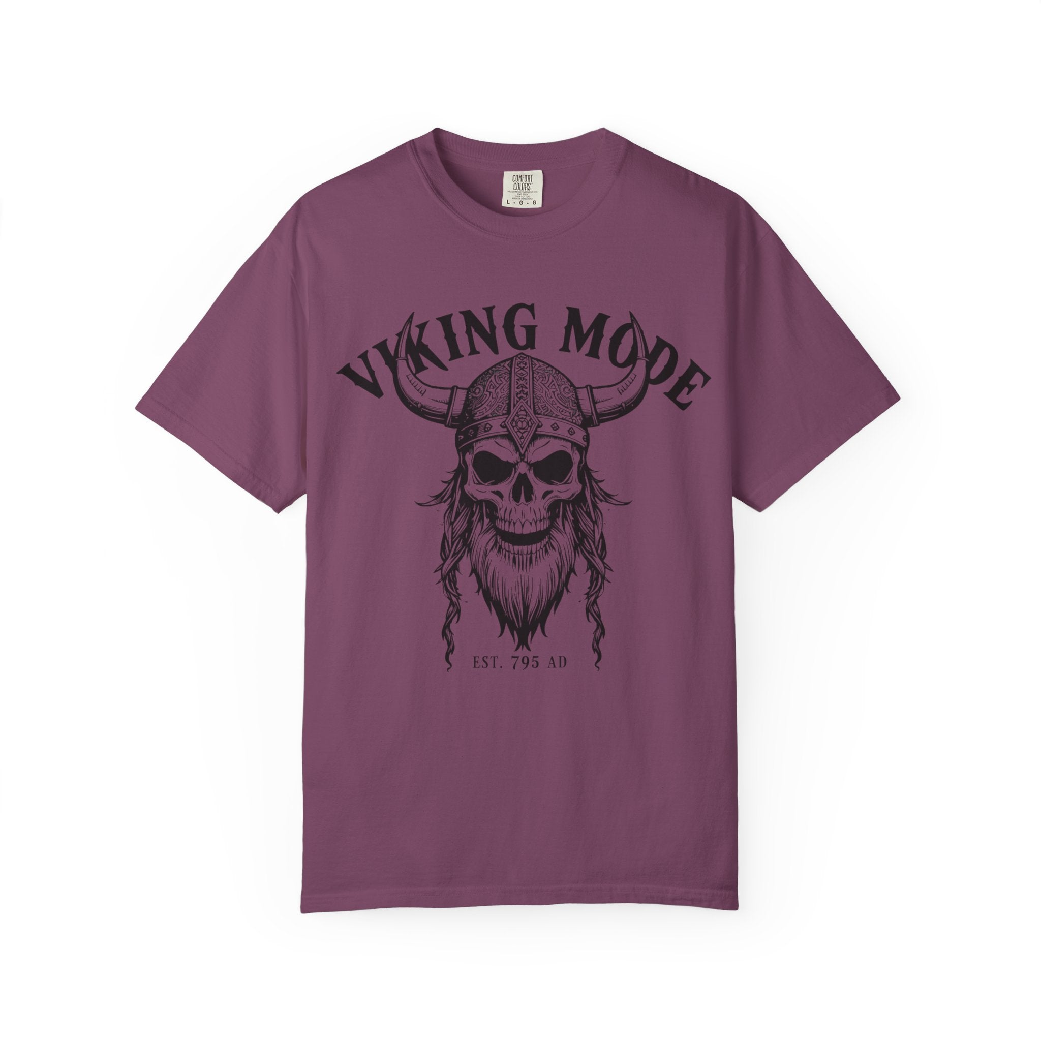 Viking Mode T-Shirt — Skull Viking Helmet Graphic Tee