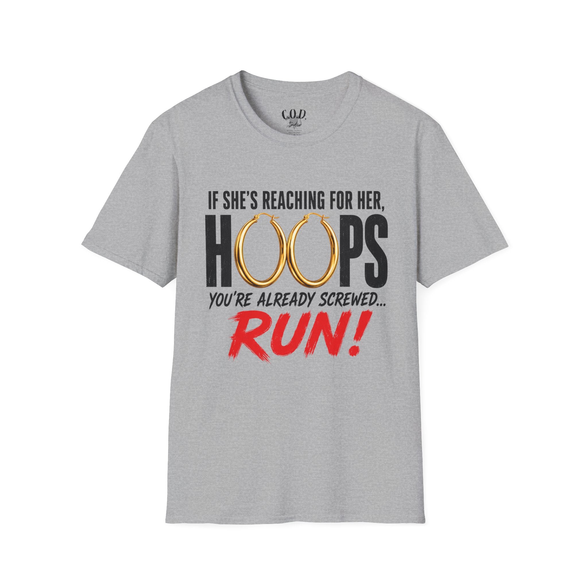 T-Shirt — "If She's Reaching for Her Hoops" Graphic Tee