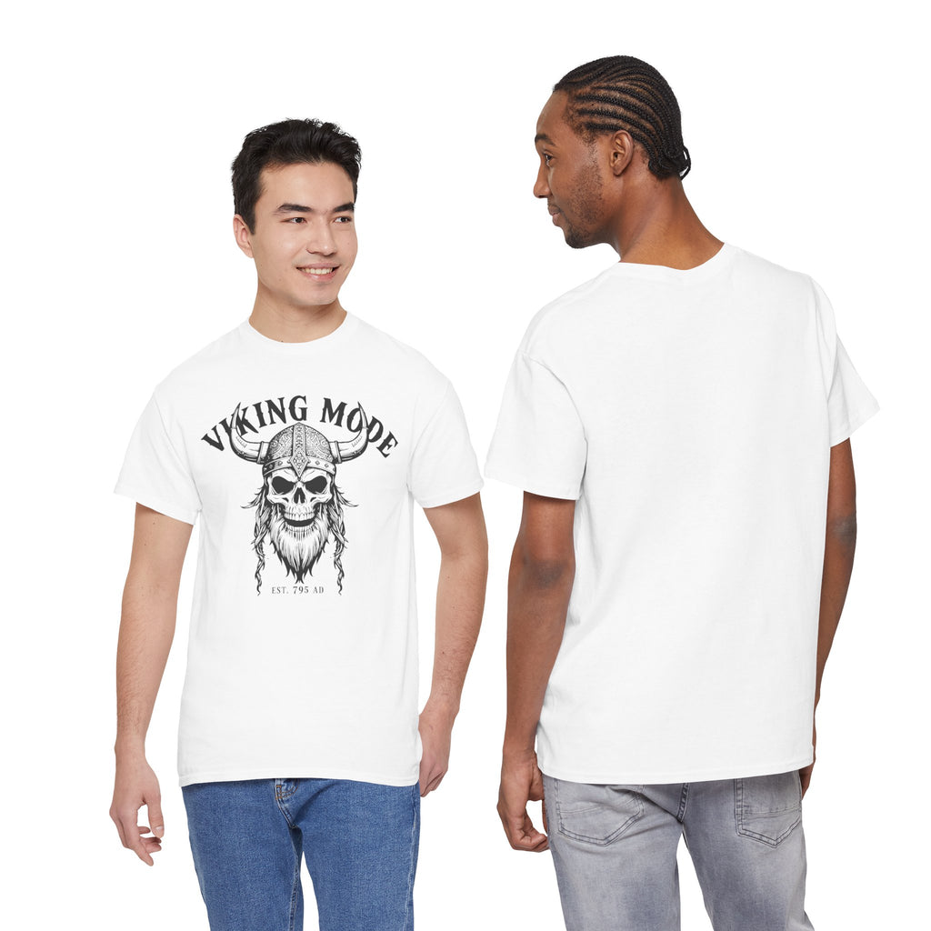 Viking Mode Skull Viking T-shirt | Norse Helmet Skull Graphic Tee