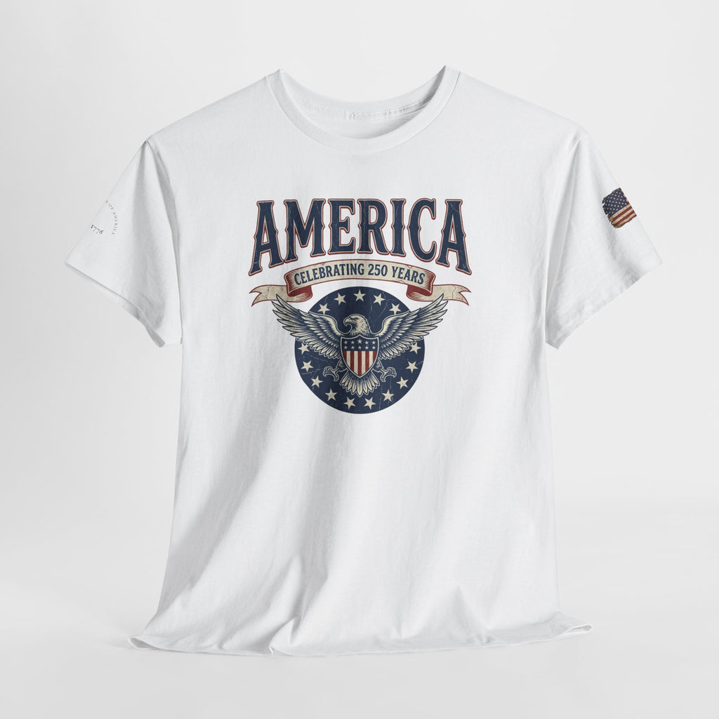 America Patriotic T‑Shirt – "America Celebrating 250 Years" Eagle Emblem
