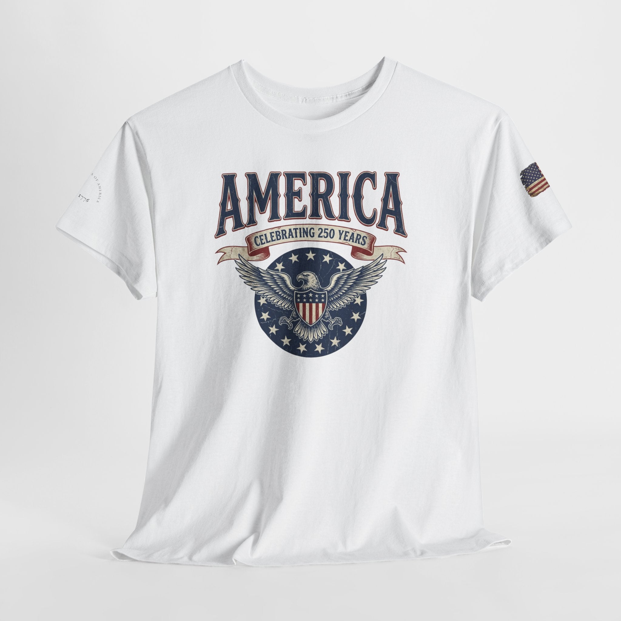 America Patriotic T‑Shirt – "America Celebrating 250 Years" Eagle Emblem