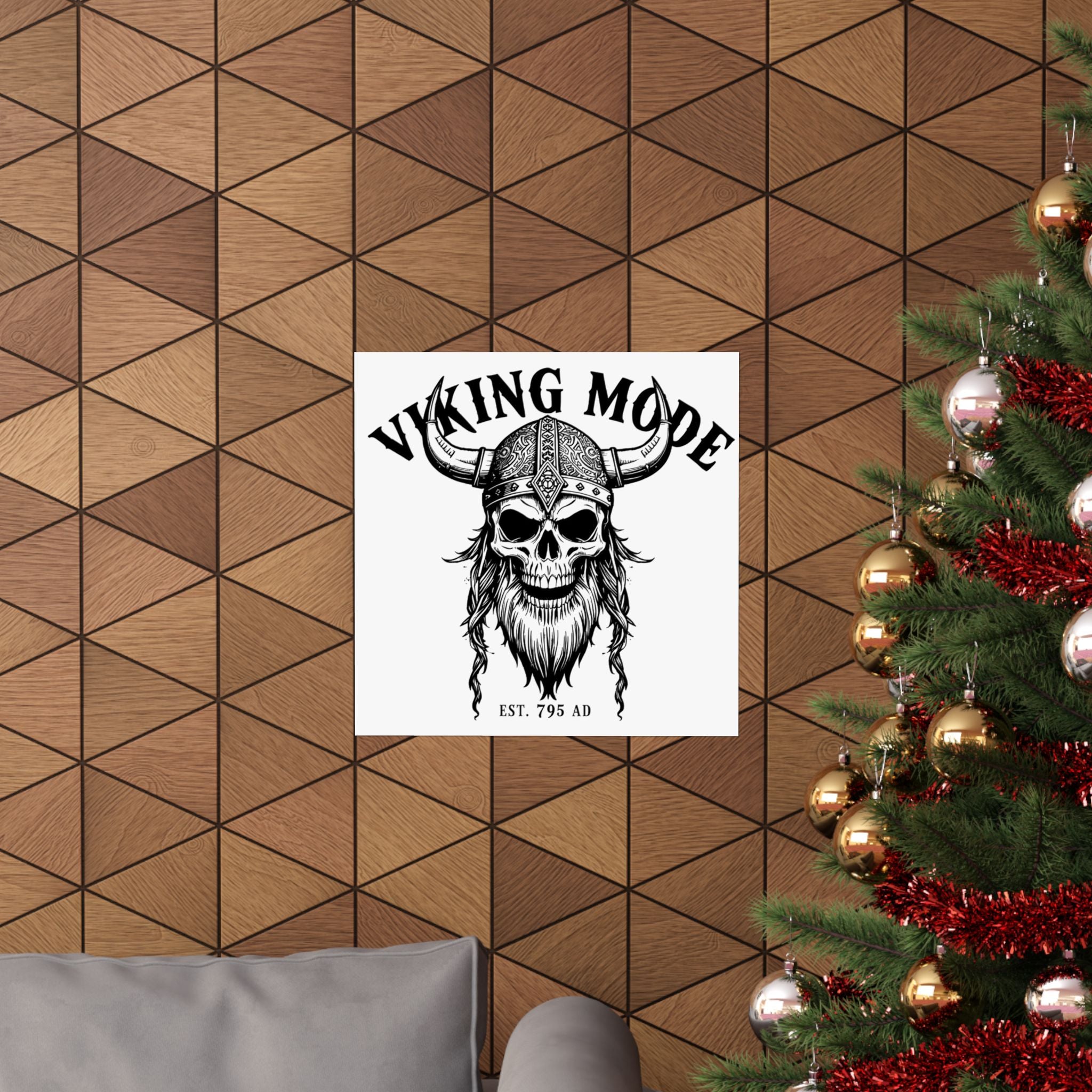 Viking Mode Skull Poster | Matte Vertical Poster