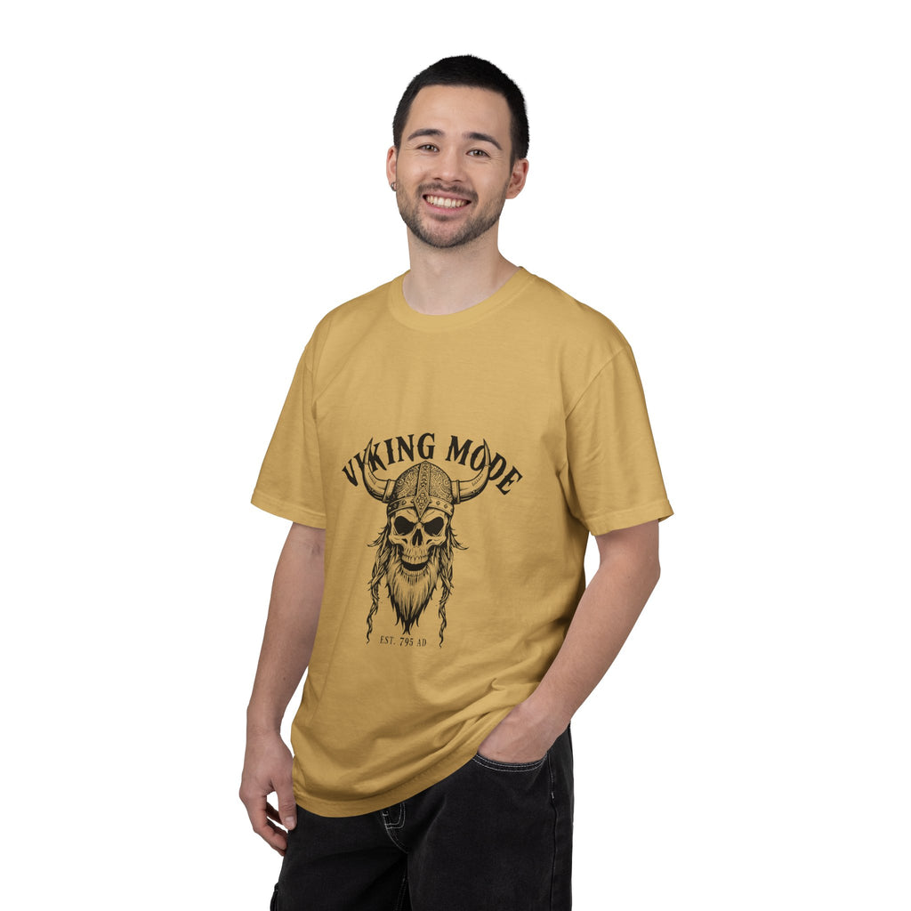 Viking Mode Skull Viking T-shirt | Norse Helmet Skull Graphic Tee