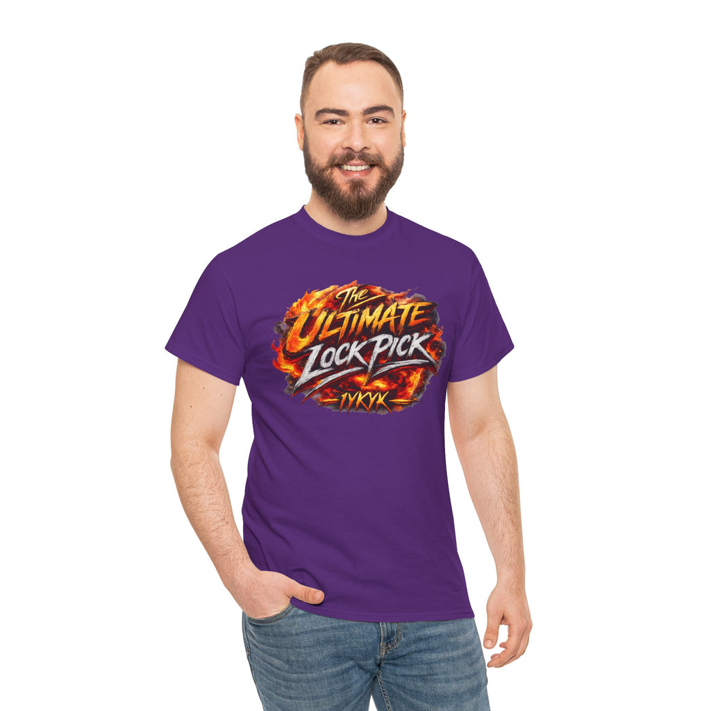 T-Shirt — "Ultimate Lock Pick" Fiery Logo Graphic Tee