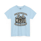 T-Shirt — "E-4 Mafia" Graphic Tee: "When You Want It Done, But You Don’t Care How" Vintage-Style Food Humor