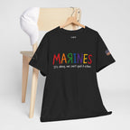 Marines Crayon Tee — “It’s okay, we can’t spell it either” Military Humor T-Shirt