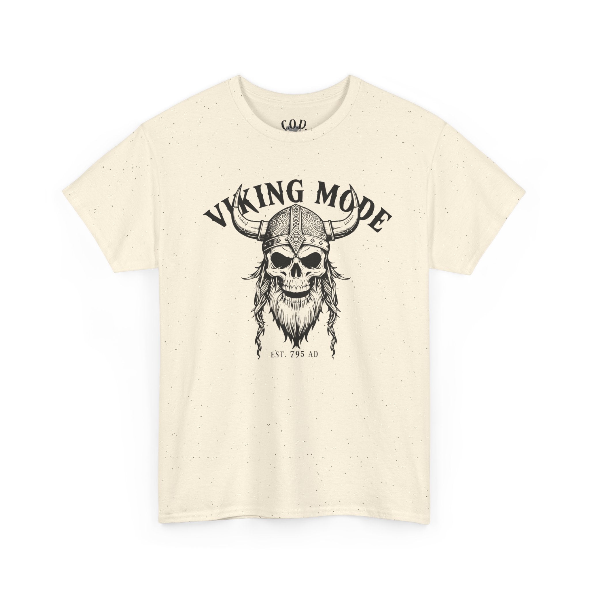 Viking Mode Skull Viking T-shirt | Norse Helmet Skull Graphic Tee