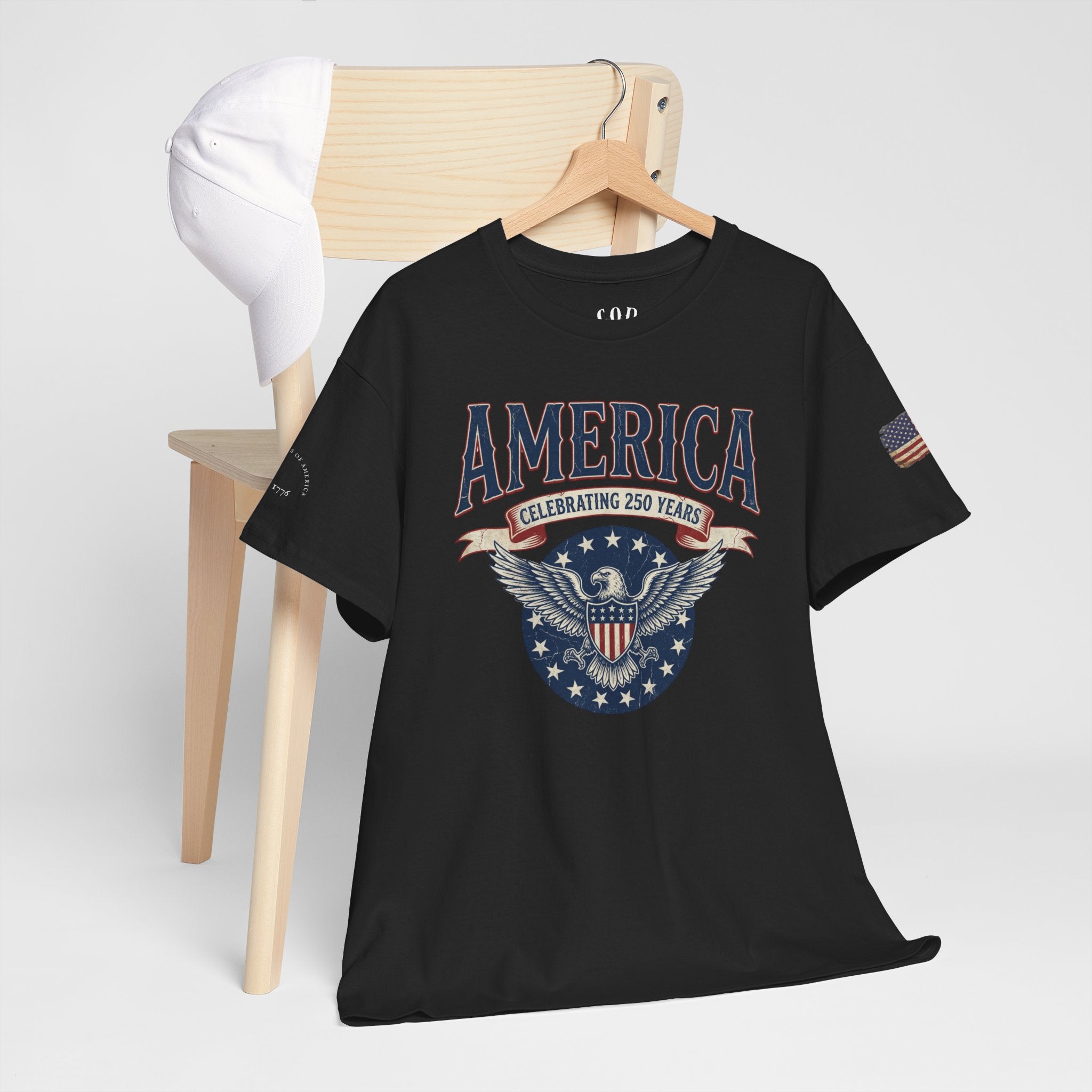 America Patriotic T‑Shirt – "America Celebrating 250 Years" Eagle Emblem