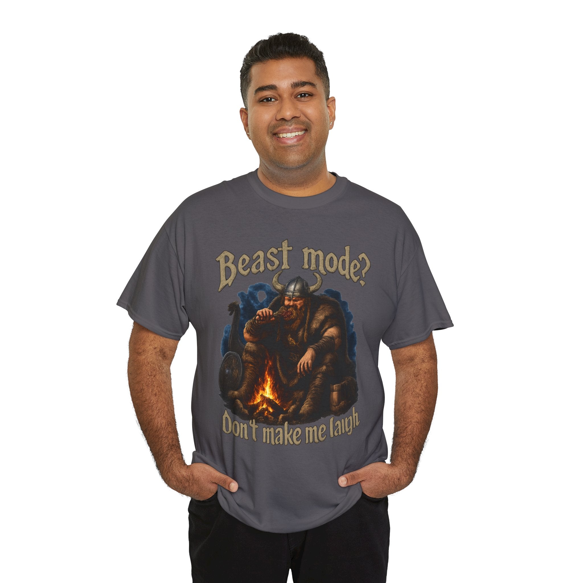 Viking Campfire T-Shirt — "Beast mode? Don’t make me laugh" Graphic Tee