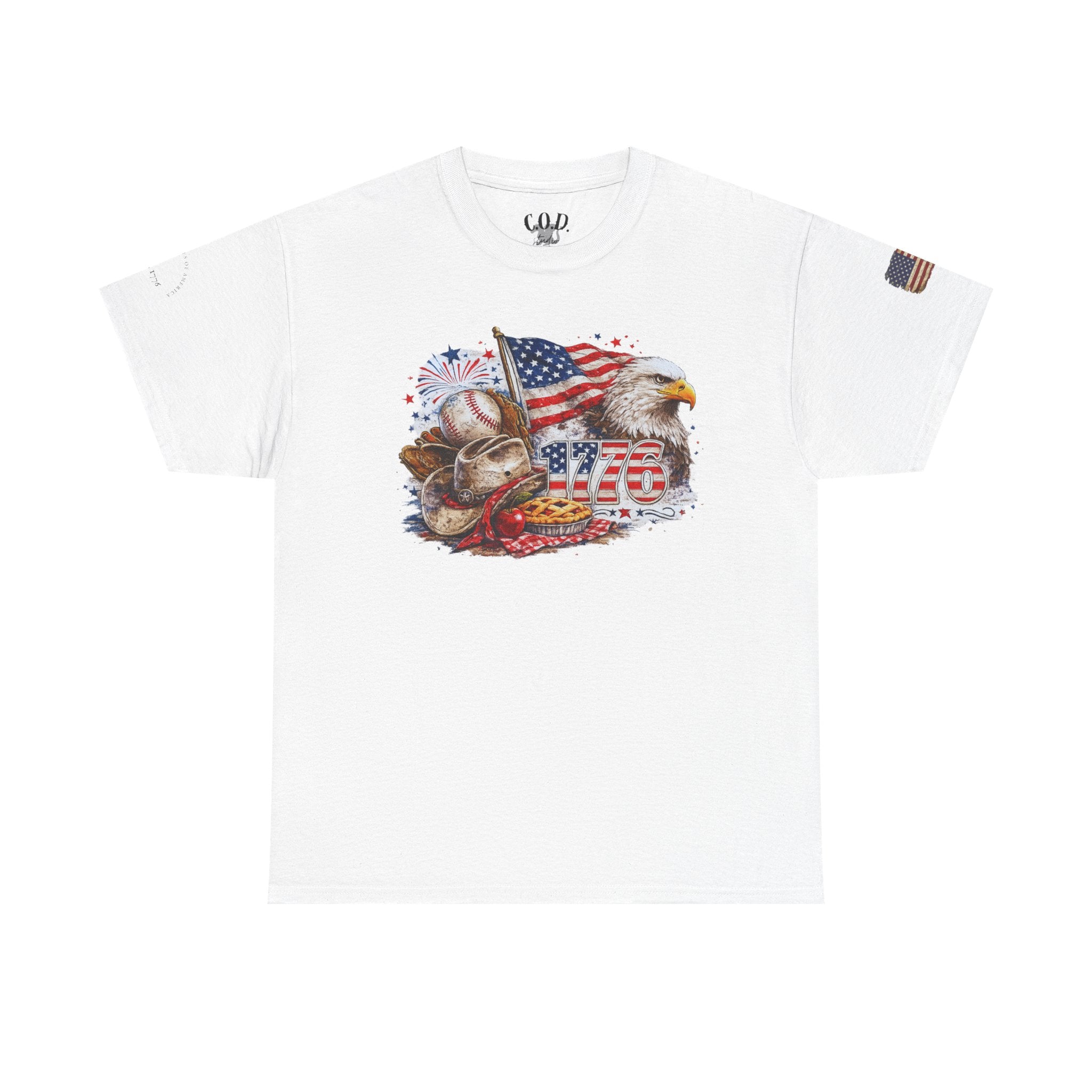 Patriotic Eagle American Flag T-Shirt — USA 1776 Military Tribute Tee